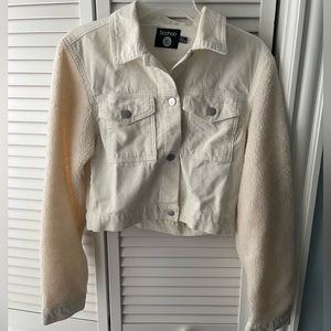 BooHoo jacket, with fake Sherpa sleeves and corduroy bodice. US size 6